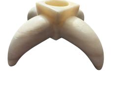 ITALIAN MODERNIST ALABASTER X HORN BASE CANDLESTICKS - 4466613