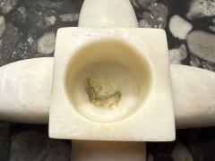 ITALIAN MODERNIST ALABASTER X HORN BASE CANDLESTICKS - 4466616