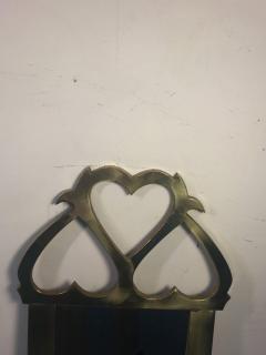 ITALIAN MODERNIST CAST BRASS HEART DESIGN MIRROR - 870054
