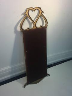 ITALIAN MODERNIST CAST BRASS HEART DESIGN MIRROR - 870055