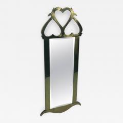 ITALIAN MODERNIST CAST BRASS HEART DESIGN MIRROR - 871627