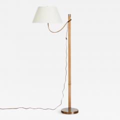 ITALIAN ROPE LEATHER FLOOR LAMP 1950S - 3423720