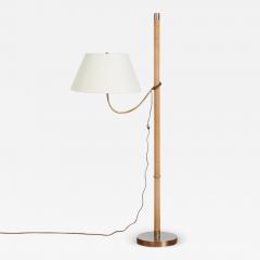 ITALIAN ROPE LEATHER FLOOR LAMP 1950S - 3435250