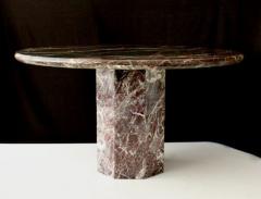 ITALIAN ROUND DINING OR CENTER TABLE IN ROSSO LEVANTO MARBLE - 1658514