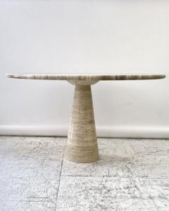 ITALIAN ROUND TRAVERTINE MARBLE DINING TABLE - 3662807