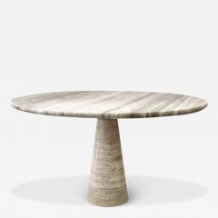 ITALIAN ROUND TRAVERTINE MARBLE DINING TABLE - 3663956