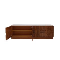 ITALIAN SIDEBOARD IN OAK AND TRAVERTINE MARBLE TOP - 3227673