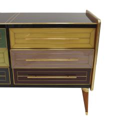 ITALIAN SIDEBOARD MADE OF SOLID WOOD AND COVERED WITH COLORED GLASS 1950S - 3799624