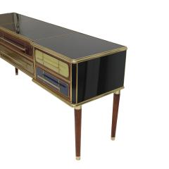 ITALIAN SIDEBOARD MADE OF SOLID WOOD AND COVERED WITH COLORED GLASS 1950S - 3800932