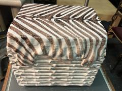 ITALIAN TERRACOTTA BAMBOO AND ZEBRA SKIN TROMPE LOEIL GARDEN BENCHES - 4171561