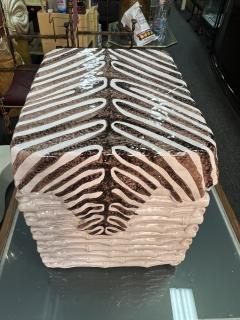 ITALIAN TERRACOTTA BAMBOO AND ZEBRA SKIN TROMPE LOEIL GARDEN BENCHES - 4171563