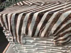 ITALIAN TERRACOTTA BAMBOO AND ZEBRA SKIN TROMPE LOEIL GARDEN BENCHES - 4171568