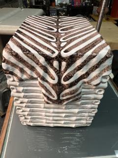 ITALIAN TERRACOTTA BAMBOO AND ZEBRA SKIN TROMPE LOEIL GARDEN BENCHES - 4171572