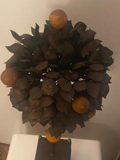 ITALIAN TOLE ORANGE TREE SCULPTURE - 2440965