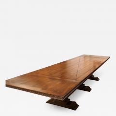 ITALIAN WALNUT TRESTLE DINING TABLE WITH TWO SIDE LEAVES - 2896306