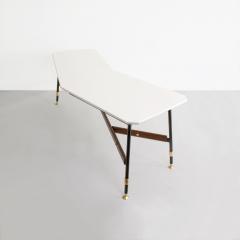 ITALIAN WHITE MARBLE AND TEAK COFFEE TABLE 1950S - 705500