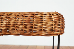 ITALIAN WICKER AND IRON BENCH - 3561784