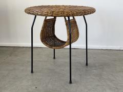 ITALIAN WICKER AND IRON MAGAZINE TABLE - 2262071