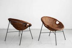 ITALIAN WICKER BUCKET CHAIRS - 1207780