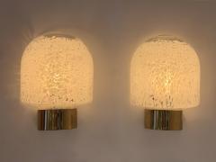 ITRE Brass Sconce White Speckled Murano Glass by ITRE Italy 1970s - 4417726