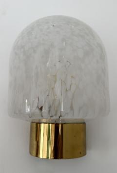 ITRE Brass Sconce White Speckled Murano Glass by ITRE Italy 1970s - 4417734