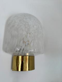 ITRE Brass Sconce White Speckled Murano Glass by ITRE Italy 1970s - 4417736