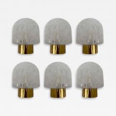 ITRE Brass Sconce White Speckled Murano Glass by ITRE Italy 1970s - 4419646