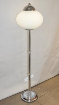 ITRE Italian 1970s Silver Leaf Crystal and Pearl Grey Murano Glass Nickel Floor Lamp - 1106634