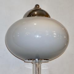 ITRE Italian 1970s Silver Leaf Crystal and Pearl Grey Murano Glass Nickel Floor Lamp - 1106635