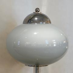 ITRE Italian 1970s Silver Leaf Crystal and Pearl Grey Murano Glass Nickel Floor Lamp - 1106636