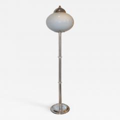 ITRE Italian 1970s Silver Leaf Crystal and Pearl Grey Murano Glass Nickel Floor Lamp - 1106874