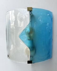 ITRE Pair of Sconces Blue Murano Glass by I TRE Italy 1970s - 4209561