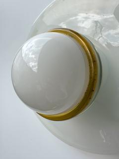 ITRE Pair of Sconces Opal Murano Glass Disc by I TRE Italy 1970s - 4202491
