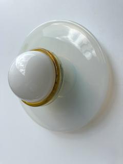 ITRE Pair of Sconces Opal Murano Glass Disc by I TRE Italy 1970s - 4202492