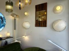 ITRE Pair of Sconces Opal Murano Glass Disc by I TRE Italy 1970s - 4202493