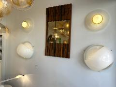 ITRE Pair of Sconces Opal Murano Glass Disc by I TRE Italy 1970s - 4202494
