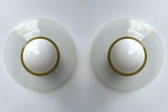 ITRE Pair of Sconces Opal Murano Glass Disc by I TRE Italy 1970s - 4202495