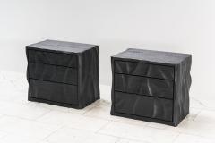 Ian Spencer Ian Spencer Charred Wavy Front Nightstand Pair UK - 2024238