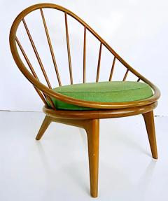 Ib Kofod Larsen 1950s Danish Modern Ib Kofod Larsen for Selig Hoop Chair with Seat Cushion - 3502489