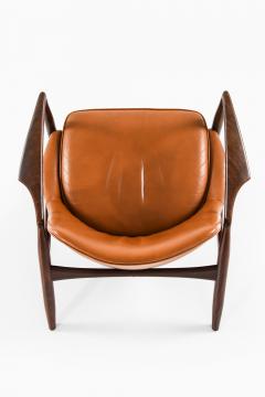 Ib Kofod Larsen Afromosia Leather Easy Chair by Ib Kofod Larsen 1950s - 4507685