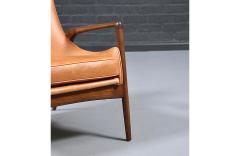 Ib Kofod Larsen Danish Modern Leather Sculpted Lounge Chairs by Ib Kofod Larsen - 4711452