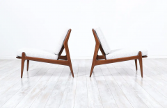 Ib Kofod Larsen Danish Modern Sculpted Slipper Lounge Chairs by Ib Kofod Larsen for Selig - 2718794