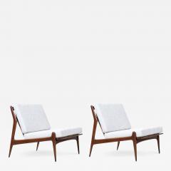 Ib Kofod Larsen Danish Modern Sculpted Slipper Lounge Chairs by Ib Kofod Larsen for Selig - 2724694