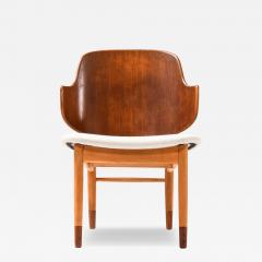 Ib Kofod Larsen Easy Chair in Beech Teak and Wool by Ib Kofod Larsen 1950s - 4523512