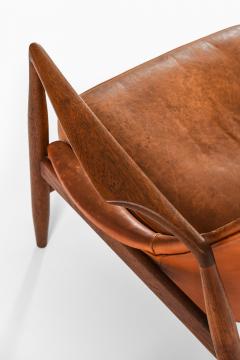 Ib Kofod Larsen Easy Chair in Leather and Teak by Ib Kofod Larsen 1950s - 4565028