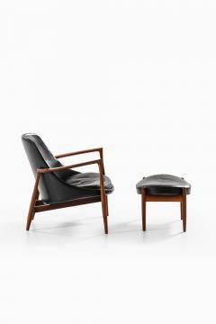Ib Kofod Larsen Easy Chair with Matching Stool in Leather and Rosewood by Ib Kofod Larsen 1956 - 4557639