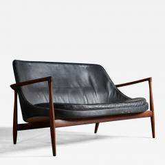 Ib Kofod Larsen Elizabeth Settee with Leather and Rosewood Denmark 1950s - 4779591
