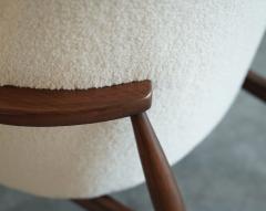 Ib Kofod Larsen IB Kofod Larsen Style Modern Lounge Chairs in Walnut Boucl C 1950s - 4580058