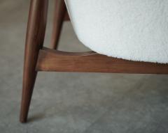 Ib Kofod Larsen IB Kofod Larsen Style Modern Lounge Chairs in Walnut Boucl C 1950s - 4580061