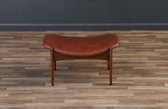 Ib Kofod Larsen Ib Kofod Larsen Cognac Leather Stool for Selig - 3673484